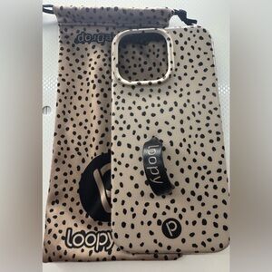 Loopy Case Black and Tan Mocha Dots Phone Case